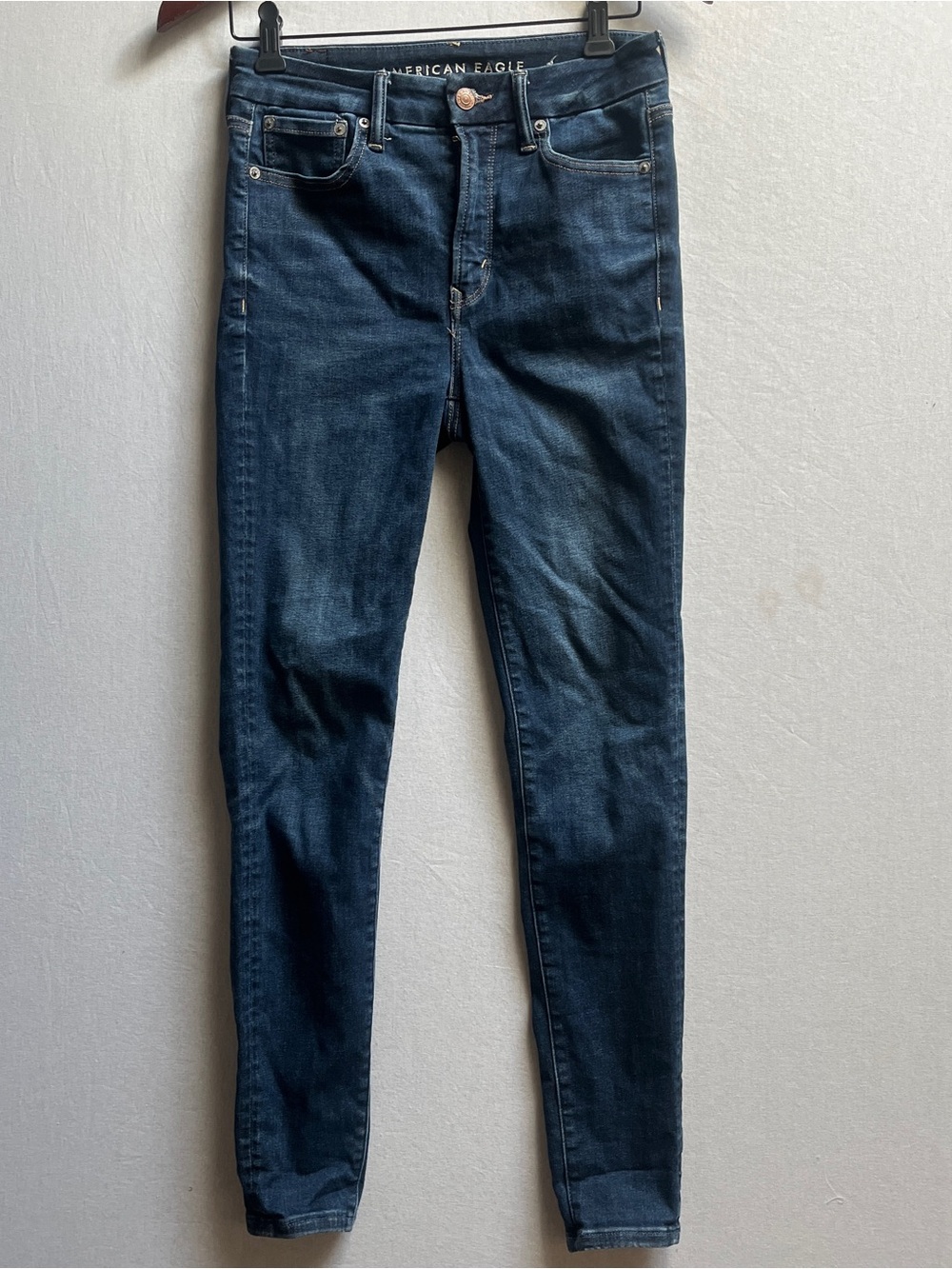 American Eagle Super Hi Rise Skinny Jeans Luxe Denim 4 27"
